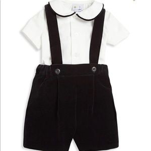 Baby boy’s 3-Piece Velvet Jacket, Shirt & Short